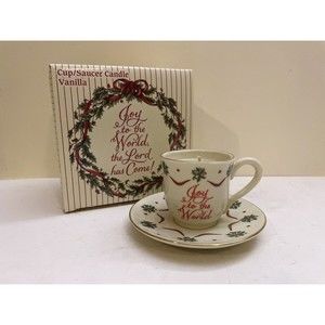 Dicksons Cup/Saucer CANDLE. Christmas candle Joy to the World, the Lord has come